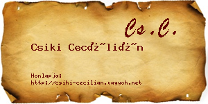 Csiki Cecílián névjegykártya