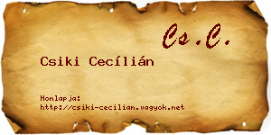 Csiki Cecílián névjegykártya