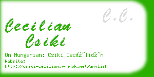 cecilian csiki business card